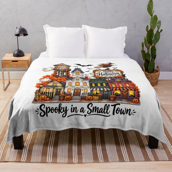 Item preview, Spooky in a Small Town Halloween Haunted House Village Art designed and sold by DesignArtist.ia.