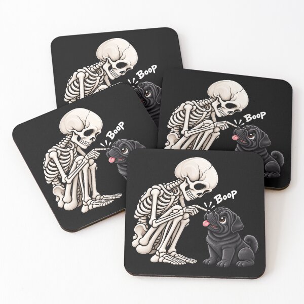 Item preview, Funny Skeleton Black Pug Dog Boop Halloween Design Mom Dad designed and sold by rafaeltto.