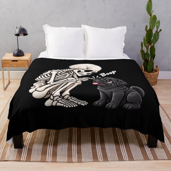 Item preview, Funny Skeleton Black Pug Dog Boop Halloween Design Mom Dad designed and sold by rafaeltto.