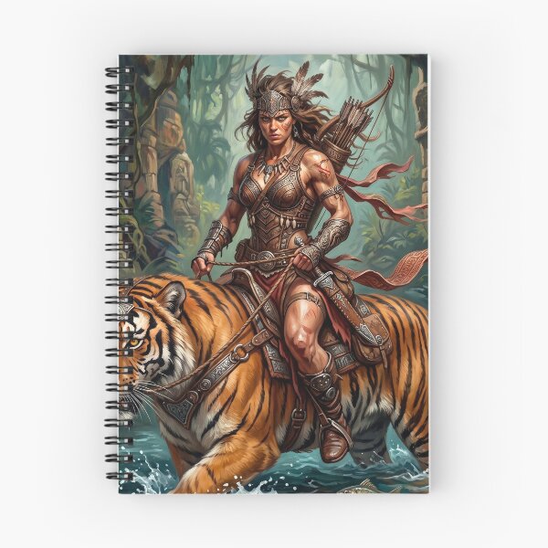 Item preview, Jungle Warrior Rides Her Tamed Tiger designed and sold by VALKYRAART53.