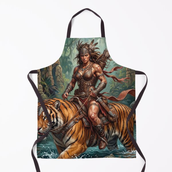Item preview, Jungle Warrior Rides Her Tamed Tiger designed and sold by VALKYRAART53.