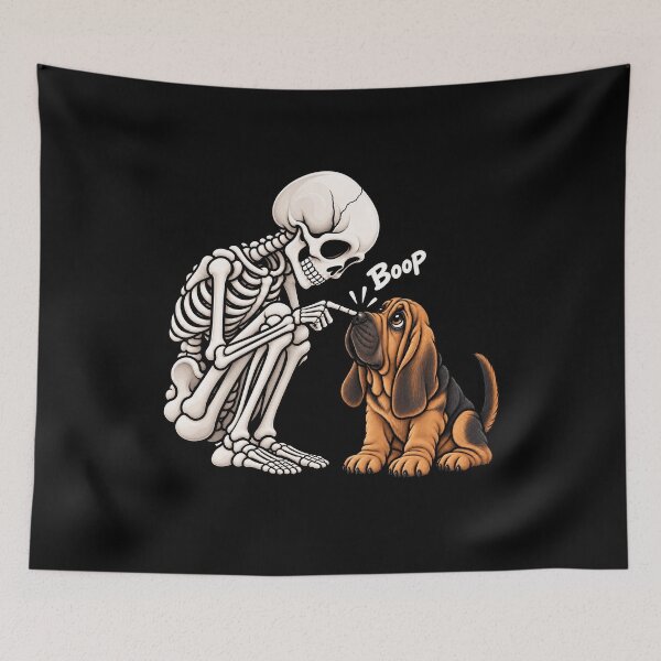Artikelvorschau, Lustiges Skelett-Bloodhound-Hunde-Boop-Halloween-Design Mama Papa entworfen und verkauft von rafaeltto.