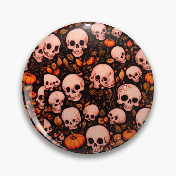 Item preview, Halloween Skull Pumpkin Pattern – Gothic Autumn Skeletons designed and sold by Shiwwa.