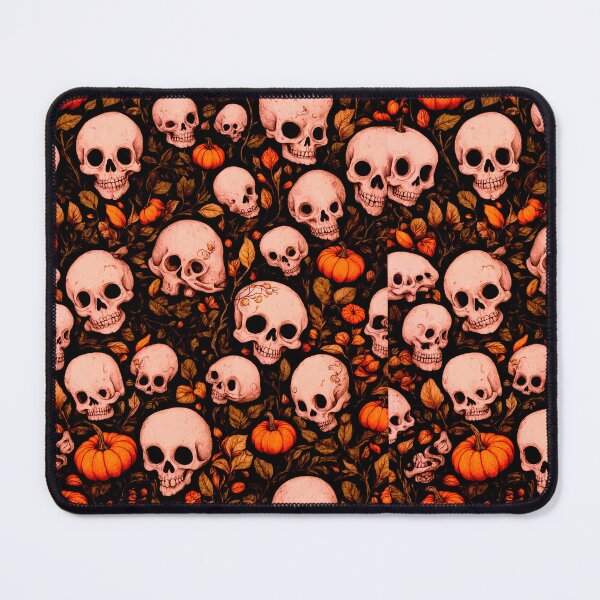 Item preview, Halloween Skull Pumpkin Pattern – Gothic Autumn Skeletons designed and sold by Shiwwa.