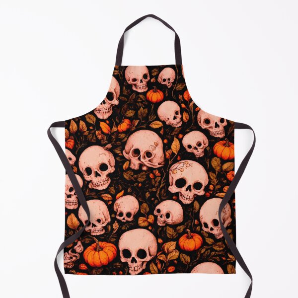 Item preview, Halloween Skull Pumpkin Pattern – Gothic Autumn Skeletons designed and sold by Shiwwa.