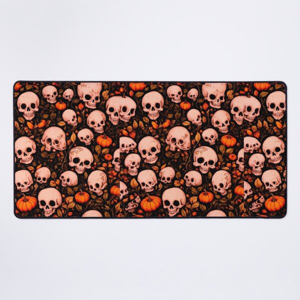 Item preview, Halloween Skull Pumpkin Pattern – Gothic Autumn Skeletons designed and sold by Shiwwa.