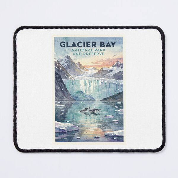 Item preview, Glacier Bay National Park and Preserve Alaska Vintage Watercolor Travel designed and sold by Teelogic.