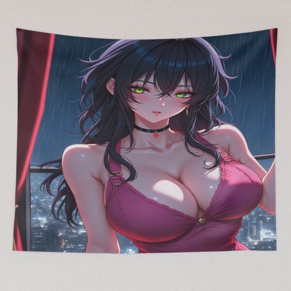 Item preview, Kasa Allure in the City | Busty Demon Girl Portrait designed and sold by KasaHunterHarem.