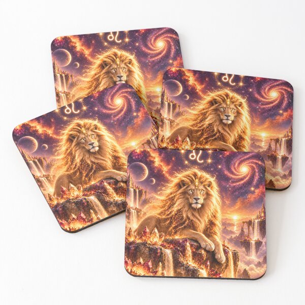 Item preview, Majestic Leo Zodiac Lion Fire Fantasy Art designed and sold by knuppify.