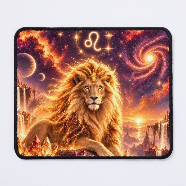Item preview, Majestic Leo Zodiac Lion Fire Fantasy Art designed and sold by knuppify.
