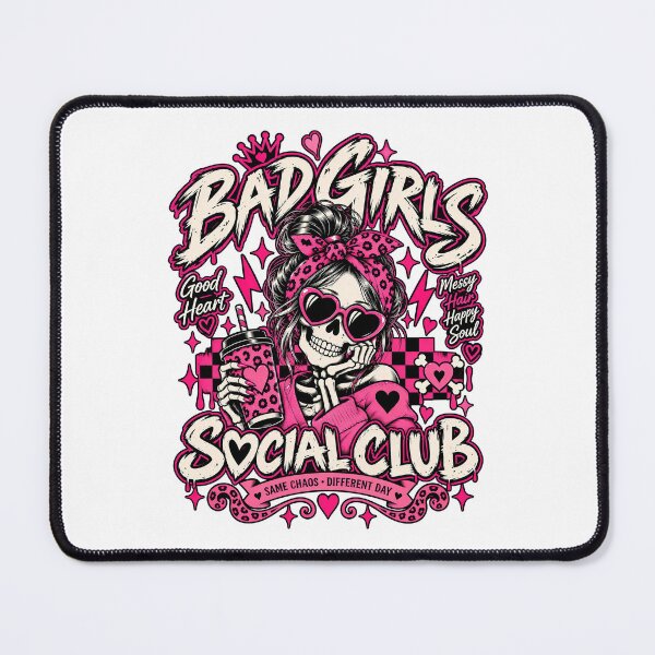 Item preview, Bad Girls Social Club – Pink Skeleton Spooky Girl Halloween designed and sold by RaspberryParty.