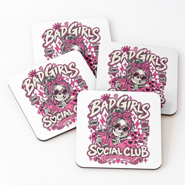 Item preview, Bad Girls Social Club – Pink Skeleton Spooky Girl Halloween designed and sold by RaspberryParty.