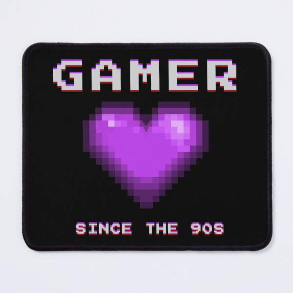 Item preview, Retro Pixel Heart Gamer Since The 90s Vintage Glitch Graphic designed and sold by NovaCraftyCo.