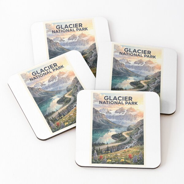 Item preview, Glacier National Park Montana Vintage Watercolor Travel designed and sold by Teelogic.
