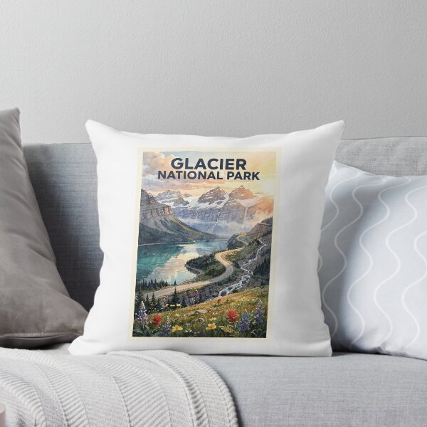 Item preview, Glacier National Park Montana Vintage Watercolor Travel designed and sold by Teelogic.