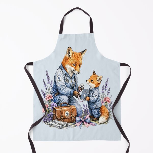 Item preview, Doctor Mother Fox Teaching Her Kitten designed and sold by the artedivino.