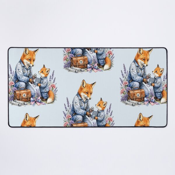 Item preview, Doctor Mother Fox Teaching Her Kitten designed and sold by the artedivino.