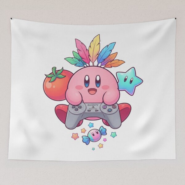 Item preview, Cute Gamer Kirby Playing Retro Console designed and sold by Alaric4you.