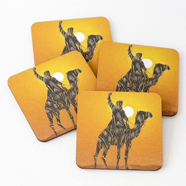Item preview, Silhouette of Camel Rider at Sunset designed and sold by Anas Arts.