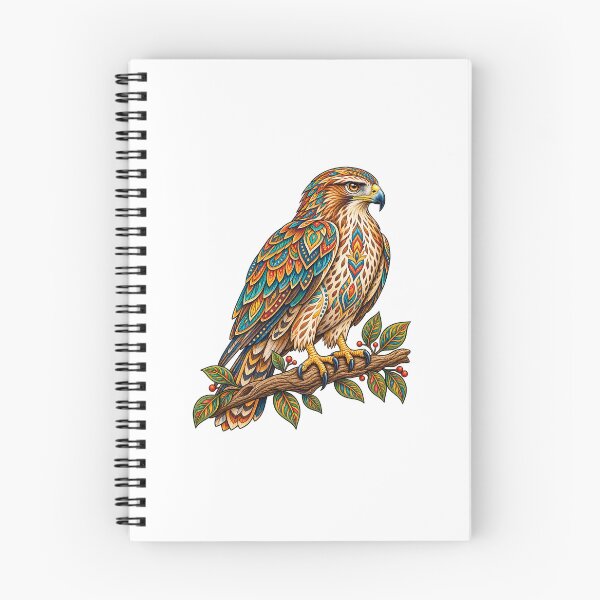Item preview, Colorful Bohemian Hawk – Ornamental Raptor Art designed and sold by PeanutGalSean.