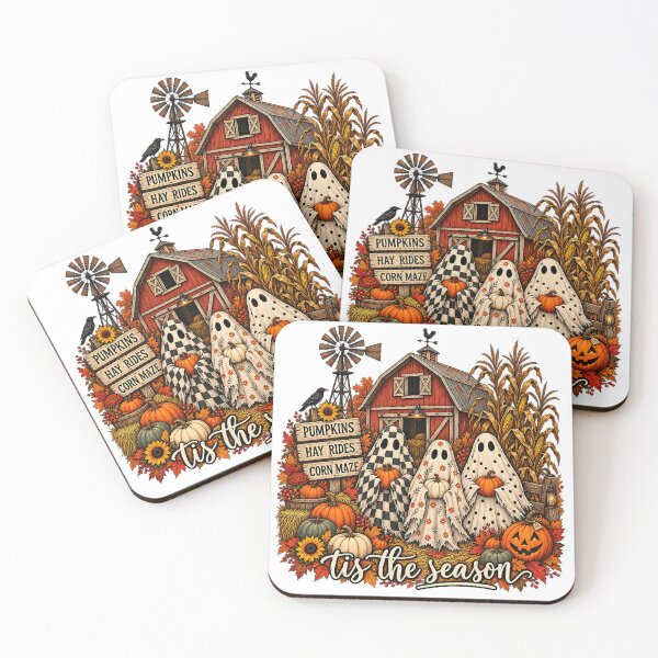 Item preview, Tis The Season Patterned Ghosts Autumn Farm Pumpkin Patch Art designed and sold by DesignArtist.ia.