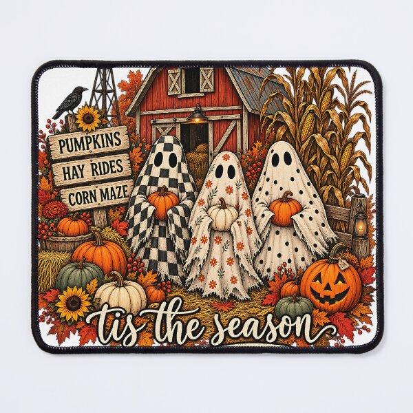 Item preview, Tis The Season Patterned Ghosts Autumn Farm Pumpkin Patch Art designed and sold by DesignArtist.ia.