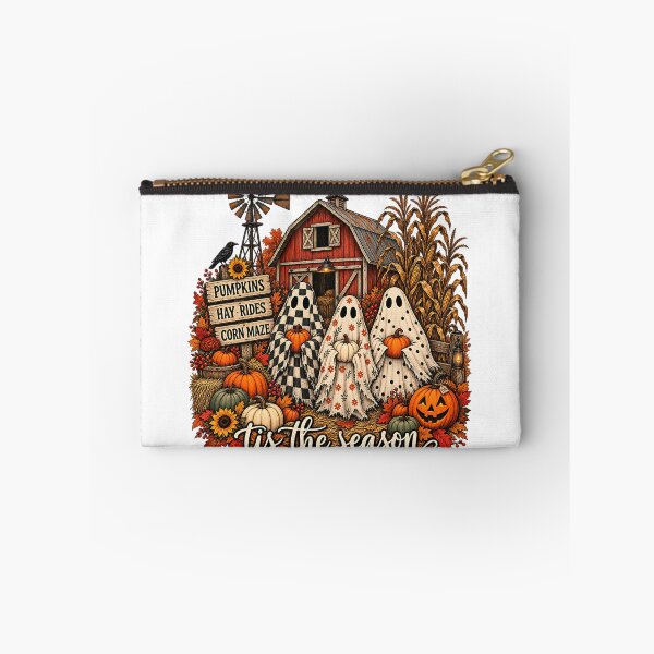 Item preview, Tis The Season Patterned Ghosts Autumn Farm Pumpkin Patch Art designed and sold by DesignArtist.ia.