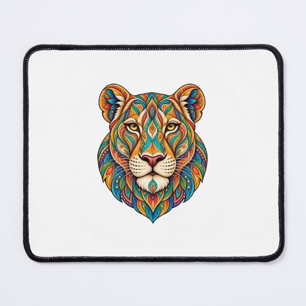 Item preview, Colorful Bohemian Lioness – Ornamental Wildlife Art designed and sold by PeanutGalSean.