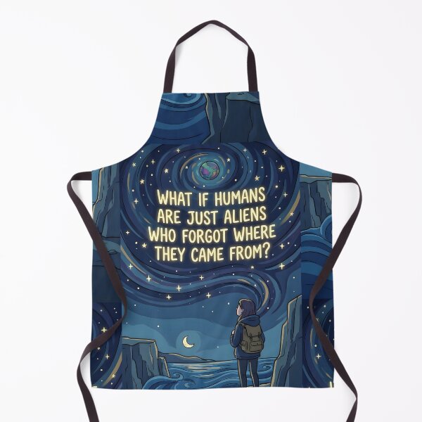 Item preview, What If Humans Are Just Aliens Quote Canvas Print | Cosmic Starry Night Wall Art | Philosophical Space Sci-Fi Poster | Celestial Ocean Cliff Decor designed and sold by SergioMiklos.
