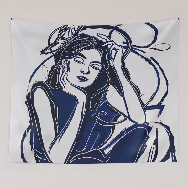 Item preview, Dione, Greek deity - Blue Abstract Art designed and sold by shadow-bloom.