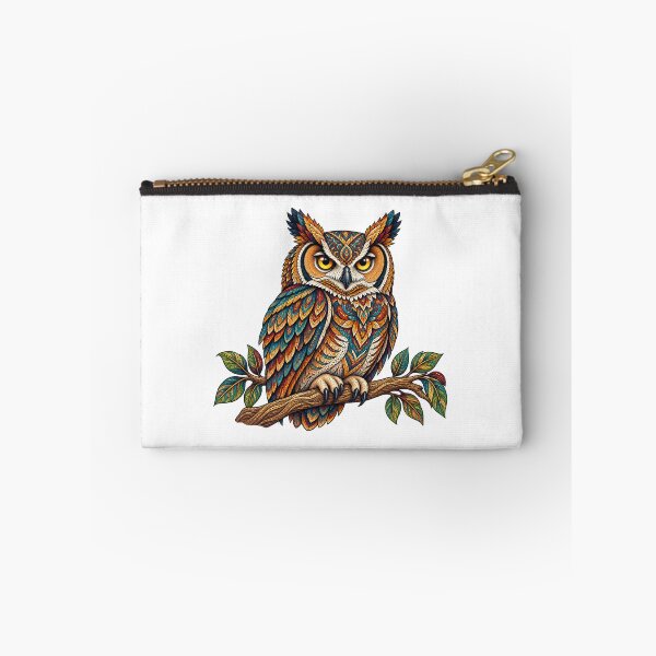 Item preview, Colorful Bohemian Great Horned Owl – Ornamental Owl Art designed and sold by PeanutGalSean.