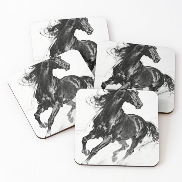 Item preview, Black Ink Horse Galloping designed and sold by KAMOCHI Art.