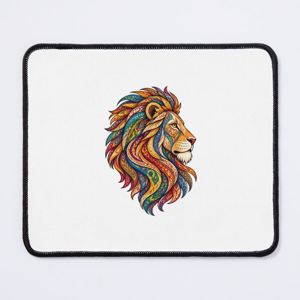 Item preview, Colorful Bohemian Lion Profile – Ornamental Lion Art designed and sold by PeanutGalSean.