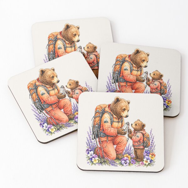 Item preview, Hiking Mother Bear With Her Cub designed and sold by the artedivino.