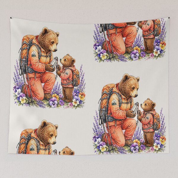 Item preview, Hiking Mother Bear With Her Cub designed and sold by the artedivino.
