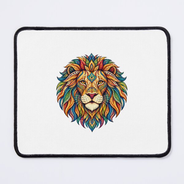 Item preview, Colorful Bohemian Lion – Ornamental Lion Art designed and sold by PeanutGalSean.
