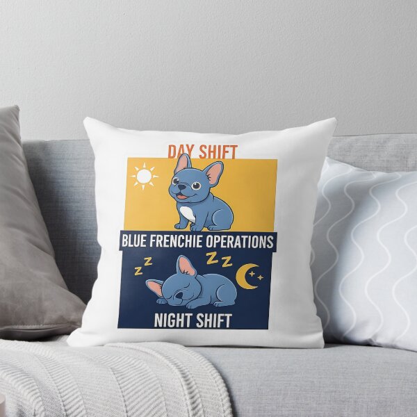 Item preview, Blue Frenchie Operations Day Shift vs Night Shift Humor designed and sold by Frenchiq Co.