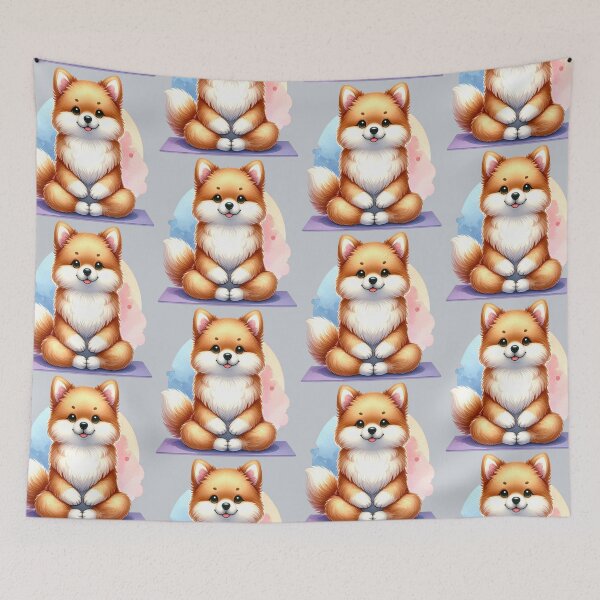 Item preview, Relaxed yoga dog in watercolors designed and sold by LiskoDesign.