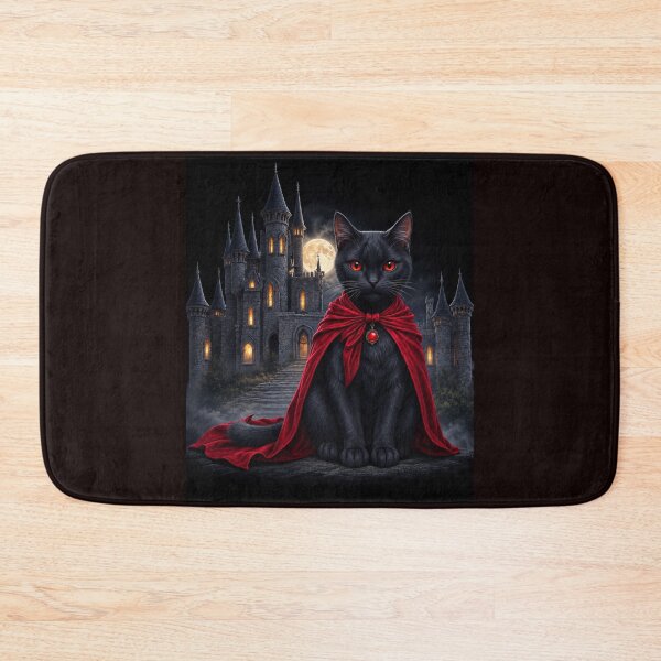 Item preview, Vampire Black Cat with Red Cape – Gothic Castle Halloween designed and sold by Shiwwa.