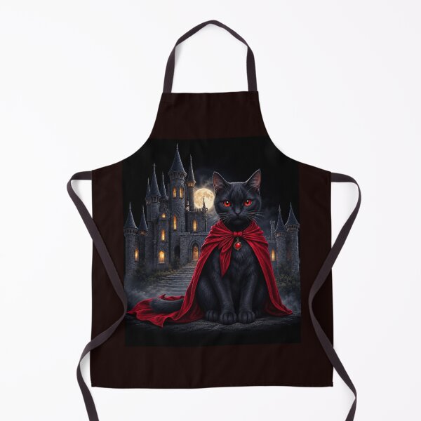 Item preview, Vampire Black Cat with Red Cape – Gothic Castle Halloween designed and sold by Shiwwa.
