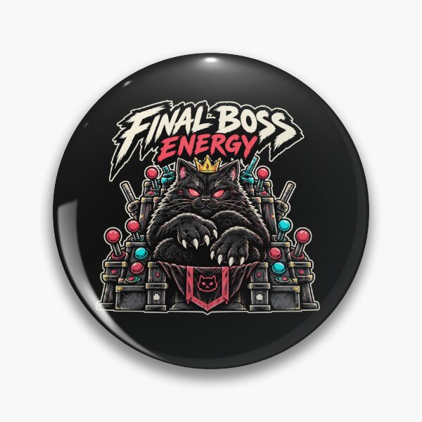 Item preview, Final Boss Energy - Black Gamer Cat designed and sold by AcruxUltra.