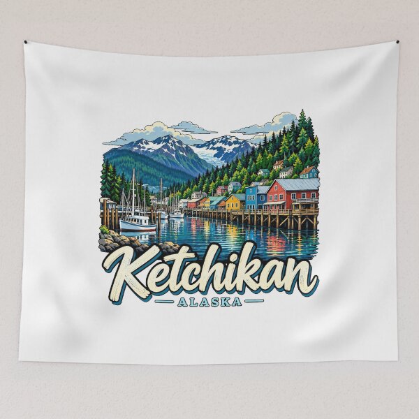 Item preview, Hand Drawn Ketchikan Alaska Travel Souvenir Landmark Gift designed and sold by MichaeIRellov.