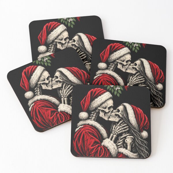 Item preview, Gothic Skeleton Santa Kiss Under Mistletoe designed and sold by MariDonna.