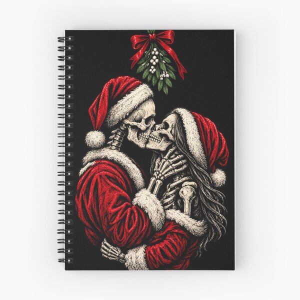 Item preview, Gothic Skeleton Santa Kiss Under Mistletoe designed and sold by MariDonna.