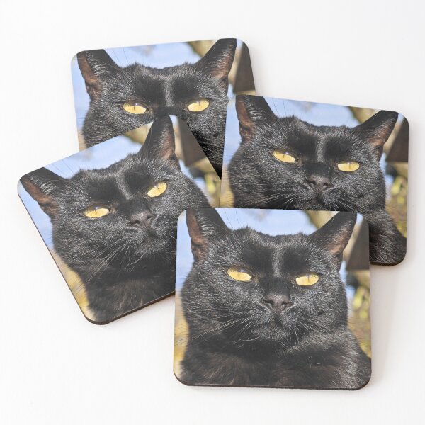 Item preview, Golden-Eyed Black Cat Portrait designed and sold by MB-CatPrints.