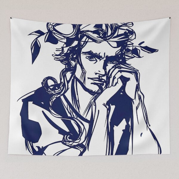 Item preview, Dionysus, Greek deity - Blue Abstract Art designed and sold by shadow-bloom.
