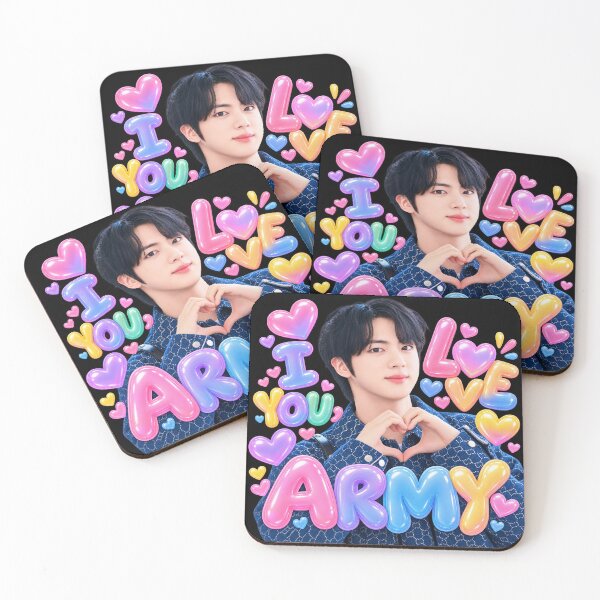 Item preview, BTS Jin I LOVE YOU ARMY – Kim Seokjin K-Pop Fan Art designed and sold by ManggaeJM.