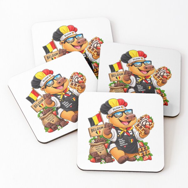 Item preview, Cute Belgium Capybara – Belgian Waffle & Chocolate Adventure designed and sold by CapybaraTravels.