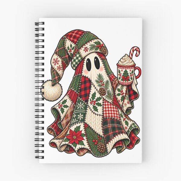 Item preview, Patchwork Quilt Christmas Ghost Hot Cocoa Holiday Art designed and sold by DesignArtist.ia.