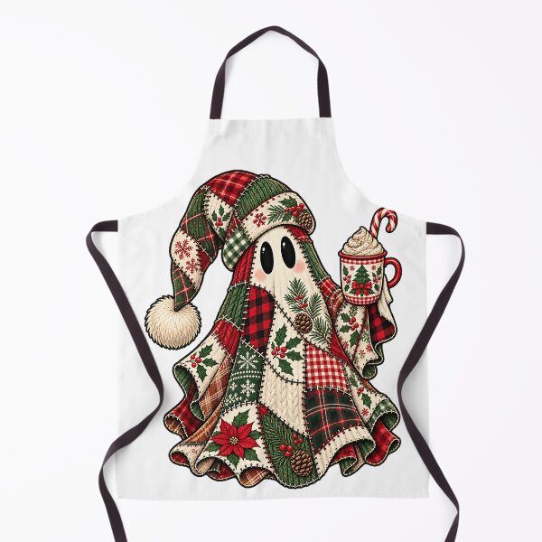 Item preview, Patchwork Quilt Christmas Ghost Hot Cocoa Holiday Art designed and sold by DesignArtist.ia.
